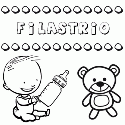 Nome Filastrio para pintar. Desenhos de todos os nomes para colorir