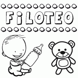 Nome Filoteo para pintar. Desenhos de todos os nomes para colorir