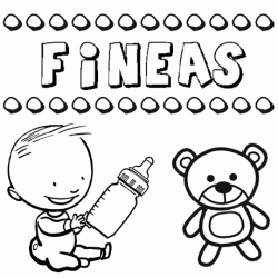 Nome Fineas para pintar. Desenhos de todos os nomes para colorir