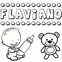 Nome Flaviano para pintar. Desenhos de todos os nomes para colorir