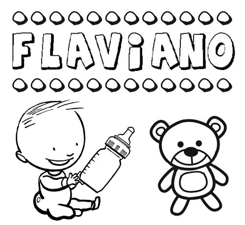 Nome Flaviano para pintar. Desenhos de todos os nomes para colorir