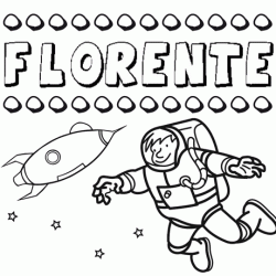 Nome Florente para pintar. Desenhos de todos os nomes para colorir