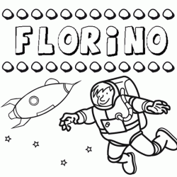 Nome Florino para pintar. Desenhos de todos os nomes para colorir