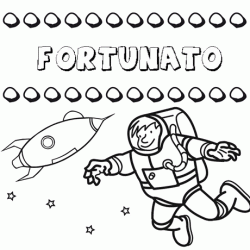 Nome Fortunato para pintar. Desenhos de todos os nomes para colorir
