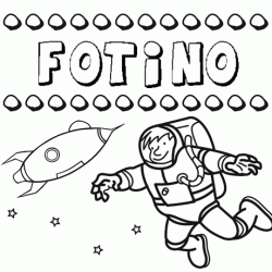 Nome Fotino para pintar. Desenhos de todos os nomes para colorir