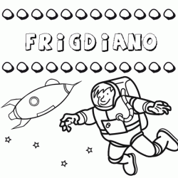 Nome Frigdiano para pintar. Desenhos de todos os nomes para colorir