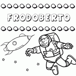 Nome Frodoberto para pintar. Desenhos de todos os nomes para colorir