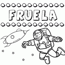 Nome Fruela para pintar. Desenhos de todos os nomes para colorir