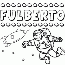 Nome Fulberto para pintar. Desenhos de todos os nomes para colorir