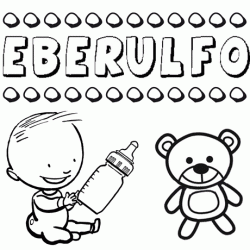 Nome Eberulfo para pintar. Desenhos de todos os nomes para colorir