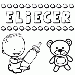 Nome Eliecer para pintar. Desenhos de todos os nomes para colorir