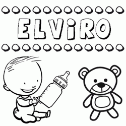 Nome Elviro para pintar. Desenhos de todos os nomes para colorir
