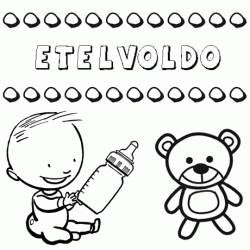 Nome Etelvoldo para pintar. Desenhos de todos os nomes para colorir