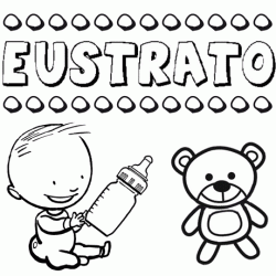 Nome Eustrato para pintar. Desenhos de todos os nomes para colorir
