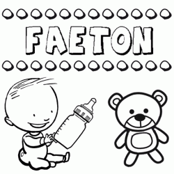 Nome Faetón para pintar. Desenhos de todos os nomes para colorir