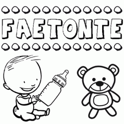 Nome Faetonte para pintar. Desenhos de todos os nomes para colorir