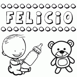 Nome Felicio para pintar. Desenhos de todos os nomes para colorir
