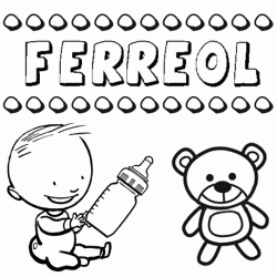 Nome Ferreol para pintar. Desenhos de todos os nomes para colorir