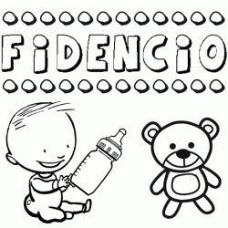 Nome Fidencio para pintar. Desenhos de todos os nomes para colorir