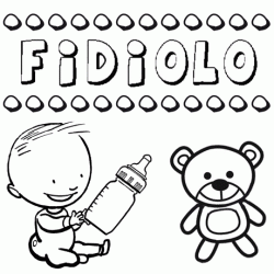 Nome Fidiolo para pintar. Desenhos de todos os nomes para colorir
