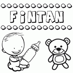 Nome Fintán para pintar. Desenhos de todos os nomes para colorir