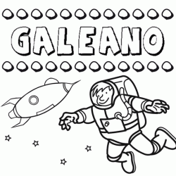 Nome Galeano para pintar. Desenhos de todos os nomes para colorir