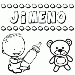 Nome Jimeno para pintar. Desenhos de todos os nomes para colorir