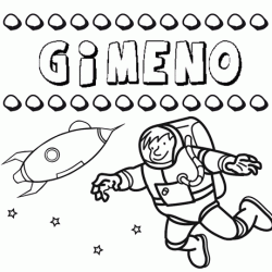 Nome Gimeno para pintar. Desenhos de todos os nomes para colorir
