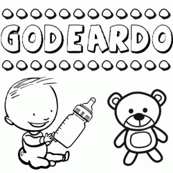 Nome Godeardo para pintar. Desenhos de todos os nomes para colorir