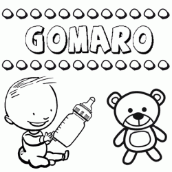 Nome Gomaro para pintar. Desenhos de todos os nomes para colorir
