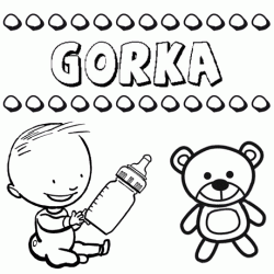Nome Gorka para pintar. Desenhos de todos os nomes para colorir