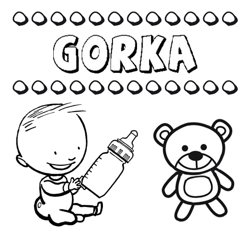 Nome Gorka para pintar. Desenhos de todos os nomes para colorir