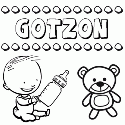 Nome Gotzon para pintar. Desenhos de todos os nomes para colorir