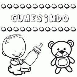 Nome Gumesindo para pintar. Desenhos de todos os nomes para colorir