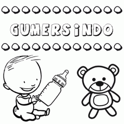 Nome Gumersindo para pintar. Desenhos de todos os nomes para colorir