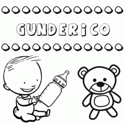Nome Gunderico para pintar. Desenhos de todos os nomes para colorir