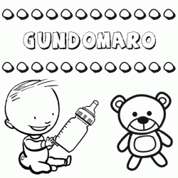 Nome Gundomaro para pintar. Desenhos de todos os nomes para colorir