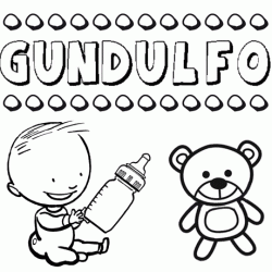 Nome Gundulfo para pintar. Desenhos de todos os nomes para colorir