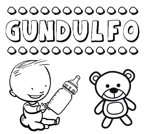 Nome Gundulfo para pintar. Desenhos de todos os nomes para colorir