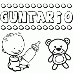 Nome Guntario para pintar. Desenhos de todos os nomes para colorir