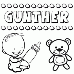 Nome Günther para pintar. Desenhos de todos os nomes para colorir