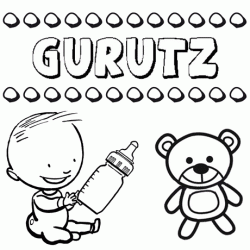 Nome Gurutz para pintar. Desenhos de todos os nomes para colorir