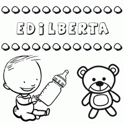 Nome Edilberta para pintar. Desenhos de todos os nomes para colorir