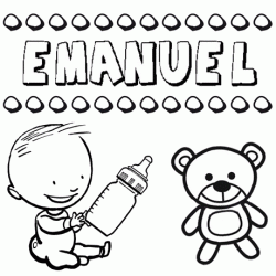 Nome Emanuel para pintar. Desenhos de todos os nomes para colorir