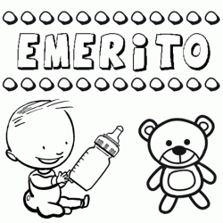 Nome Emerito para pintar. Desenhos de todos os nomes para colorir