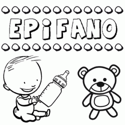 Nome Epifano para pintar. Desenhos de todos os nomes para colorir