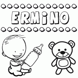 Nome Ermino para pintar. Desenhos de todos os nomes para colorir