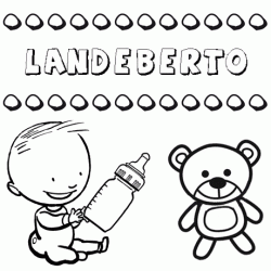 Nome Landeberto para pintar. Desenhos de todos os nomes para colorir