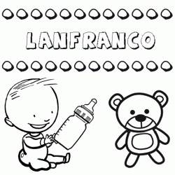 Nome Lanfranco para pintar. Desenhos de todos os nomes para colorir