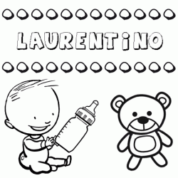 Nome Laurentino para pintar. Desenhos de todos os nomes para colorir